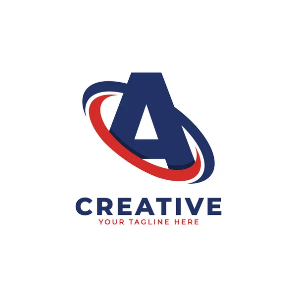 Corporation Letter Logo Creative Circle Swoosh Orbit Icon Vector Template — Stock Vector