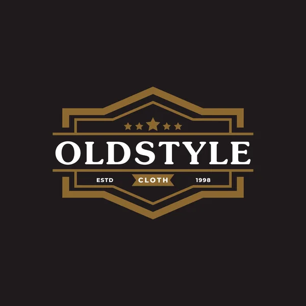 Emblema Etiqueta Retrô Vintage Clássico Para Vestuário Vestuário Estilo Antigo —  Vetores de Stock