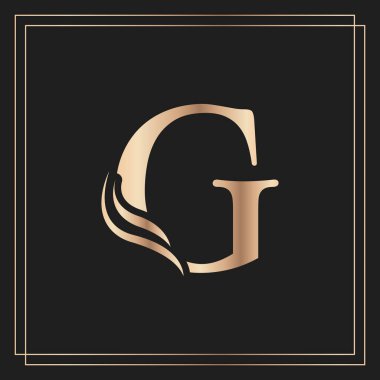 Zarif harf G Zarif Kraliyet Kaligrafi Güzel Logo. Kitap Tasarımı, Marka Adı, İş Kartı, Restoran, Butik veya Otel için Klasik Altın Amblemi