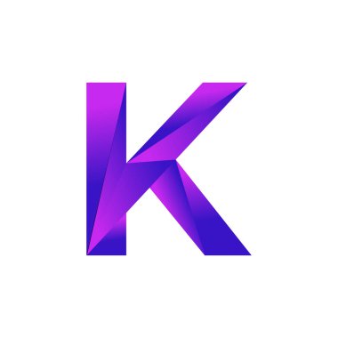 İlk harf K Low Poly Kaplama Logo Tasarım Şablonu. Vektör EPS 10