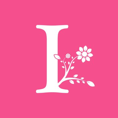 Süslü Logogram Çiçeği Bağladığım Mektup. İş ve Doğa Logoları İçin Kullanılabilir.