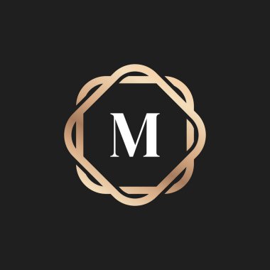 Desen Vektör Elementi ile İlk Harf M Logo Simgesi