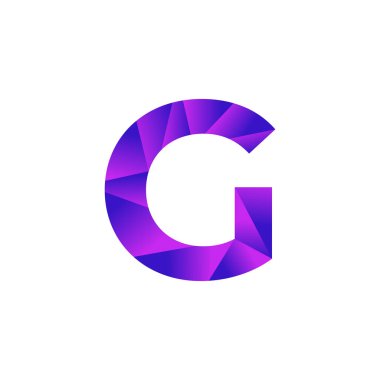 Baş harf G Low Poly Kaplama Logo Tasarım Şablonu. Vektör EPS 10