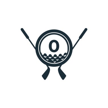 Golf Spor Logosu. Golf Logosu Tasarım Vektör Şablonu için 0 numara. Eps10 Vektörü