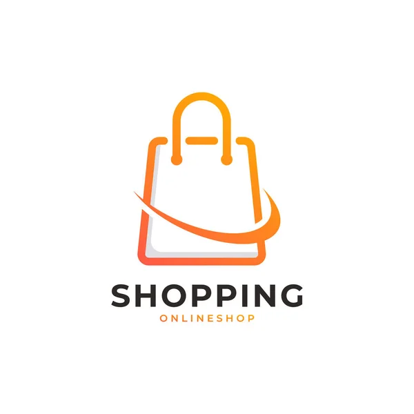 Bevásárlótáska Ikon Online Shop Geometrikus Forma Színes Logóval Alkalmas Online — Stock Vector