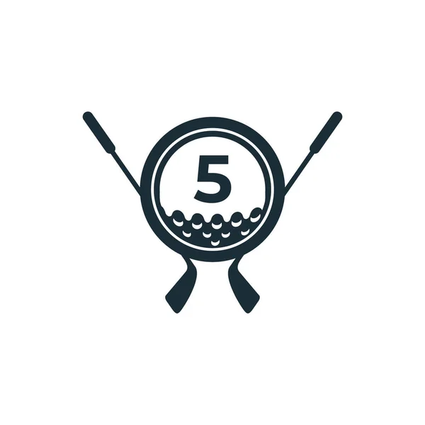Logo Sportu Golfowego Numer Dla Szablonu Golf Logo Design Vector — Wektor stockowy