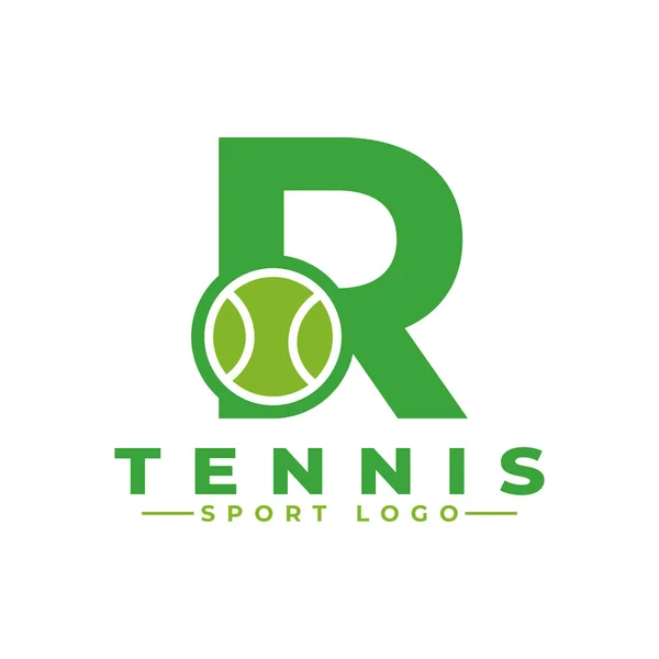 Γράμμα Λογότυπο Του Τένις Στοιχεία Προτύπου Σχεδιασμού Διανυσμάτων Για Την — Διανυσματικό Αρχείο
