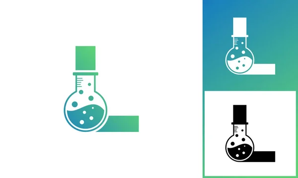Letra Con Logo Laboratorio Abstracto Logos Negocio Ciencia Salud Medicina — Vector de stock
