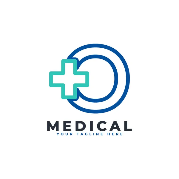 Brev Kors Logotyp Linjär Stil Användbar För Företag Vetenskap Sjukvård — Stock vektor
