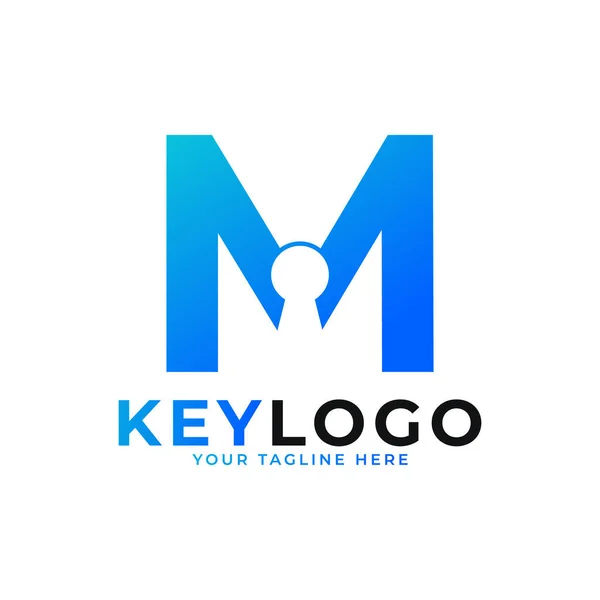 Eerste Letter Sleutelgat Logo Icoon Logo Bescherming Symbool Vector Logo — Stockvector