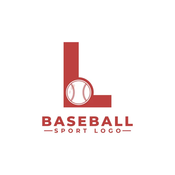 Lettre Avec Logo Baseball Éléments Modèle Conception Vectorielle Pour Équipe — Image vectorielle