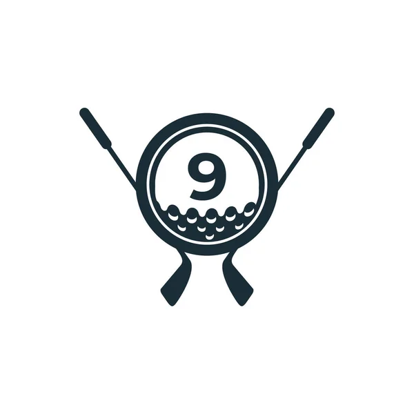 Logo Golf Sport Číslo Pro Golf Logo Design Vector Template — Stockový vektor