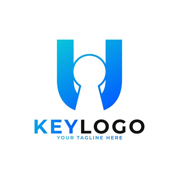 Letra Inicial Keyhole Logo Icon Símbolo Protección Del Logotipo Vector — Vector de stock