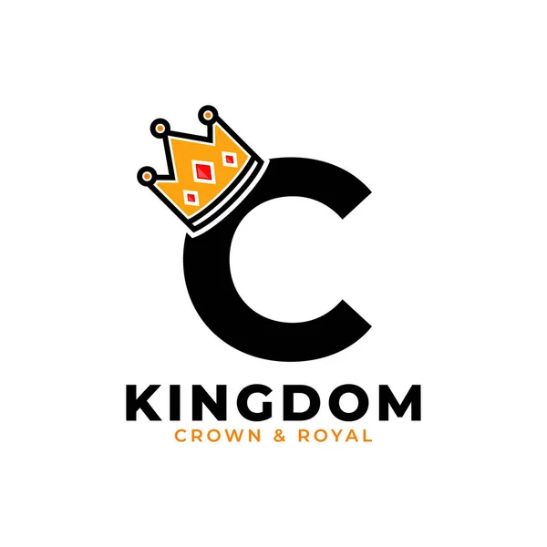 Lettre Initiale Avec Modèle Conception Logo Identité Marque Logo Couronne — Image vectorielle