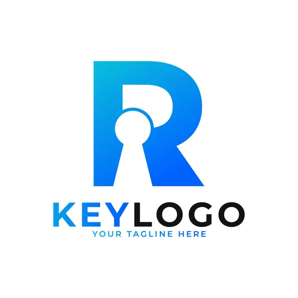 Initial Letter Keyhole Logo Icon Logo Protection Symbol Vector Logo — स्टॉक वेक्टर