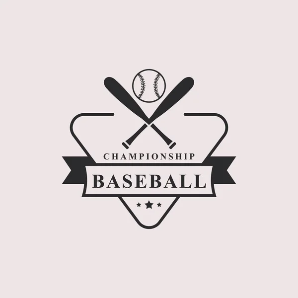 Insigne Rétro Vintage Logos Baseball Emblèmes Éléments Design — Image vectorielle
