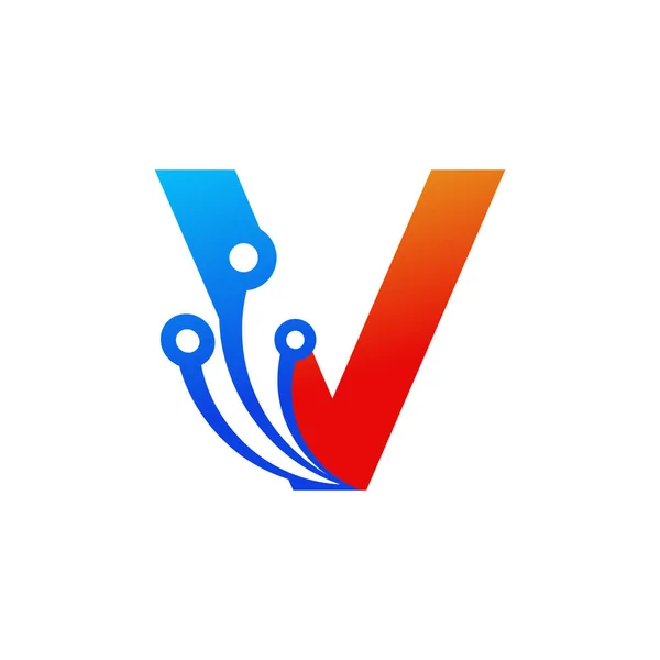 Kezdeti Levél Technológia Logo Design Template Element — Stock Vector