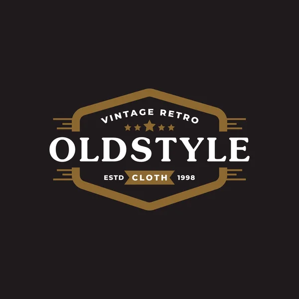 Klassisk Vintage Retro Label Badge För Kläder Kläder Gammal Stil — Stock vektor