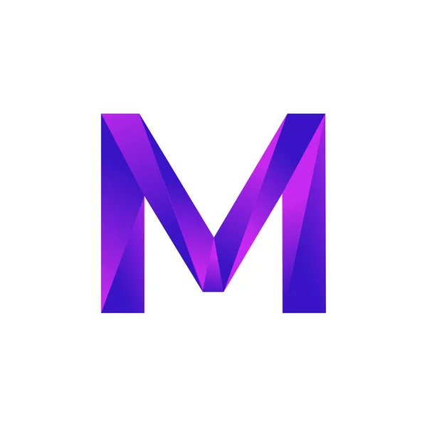 頭文字M低ポリオーバーレイロゴデザインテンプレート ベクトルEps — ストックベクタ
