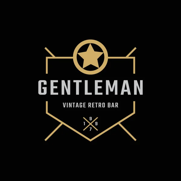 Kreative Klassische Vintage Retro Label Badge Für Gentleman Tuch Bekleidung — Stockvektor