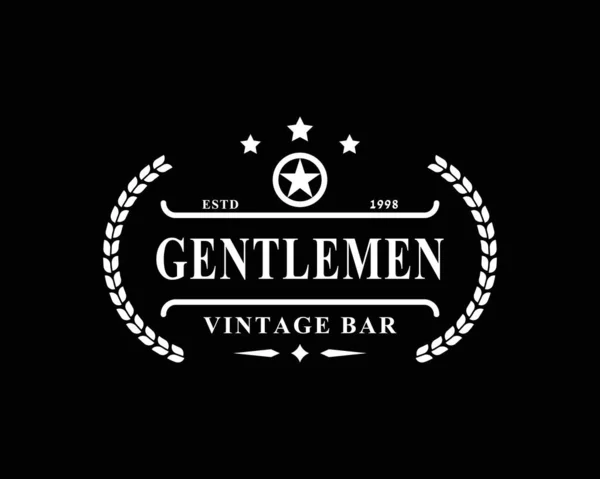 Vintage Retro Abzeichen Für Gentleman Tuch Bekleidung Logo Design Symbol — Stockvektor