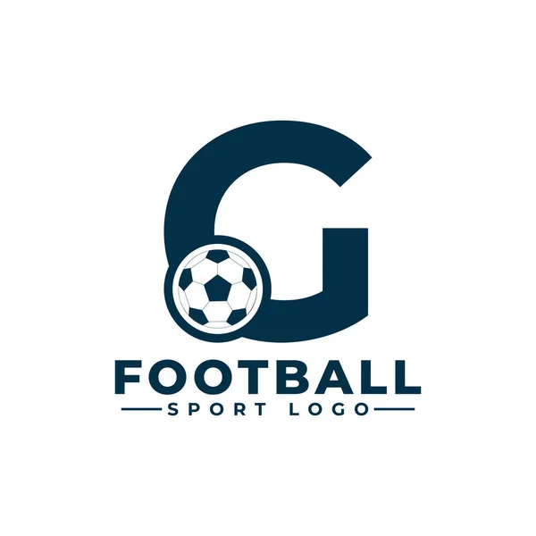 Brev Med Fotboll Logotyp Design Vektor Design Mall Element För — Stock vektor