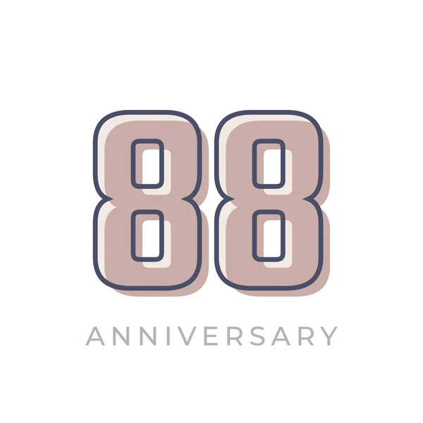 88周年庆祝会病媒 一周年快乐庆祝模板设计图解 — 图库矢量图片