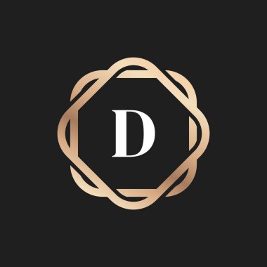 Desen Vektör Elementi ile İlk Harf D Logo Simgesi