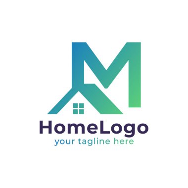 Emlak M Harf Logosu Tasarımı. İnşaat Mimarisi Logosu için kullanılabilir. Düz Vektör Logo Tasarım Fikir Şablonu Elemanı. Eps10 Vektörü