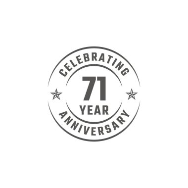 Beyaz Arkaplanda Gri Renkli Kutlama, Düğün, Kutlama Kartı ve Davetiye Yılı Kutlama Rozeti