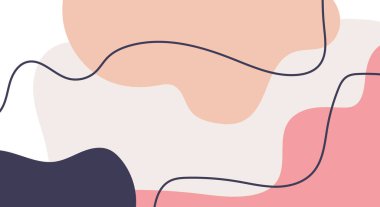 Çıplak Pastel Renkleri Minimalist Arkaplan ile organik Soyut Şekiller ve Satır ile Moda Şablonları Metin veya Mesaj için Boşluğu Kopyala