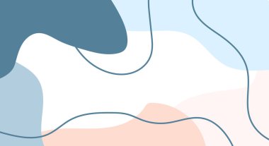 Çıplak Pastel Renkleri Minimalist Arkaplan ile organik Soyut Şekiller ve Satır ile Moda Şablonları Metin veya Mesaj için Boşluğu Kopyala