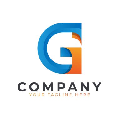 Yaratıcı Baş Harf G Logo Tasarımı. Sarı ve Mavi Geometrik Ok Origami Stili. İş ve Marka Logoları için kullanılabilir. Düz Vektör Logo Tasarım Fikir Şablonu Elemanı. Eps10 Vektörü