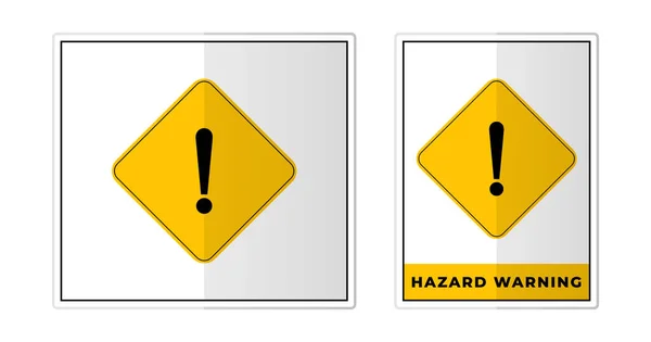 Hazard Warning Attention Exclamation Sign Label Symbol Icon Vector Illustration — Stock Vector