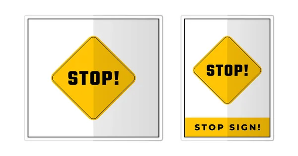 Stop Sign Label Symbol Icon Vector Illustration — Stock Vector