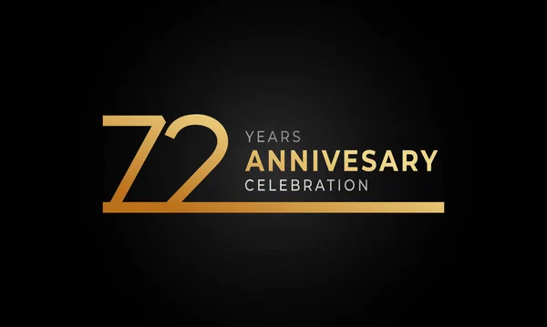 Logotipo Celebración Del Aniversario Años Con Una Sola Línea Color — Archivo Imágenes Vectoriales