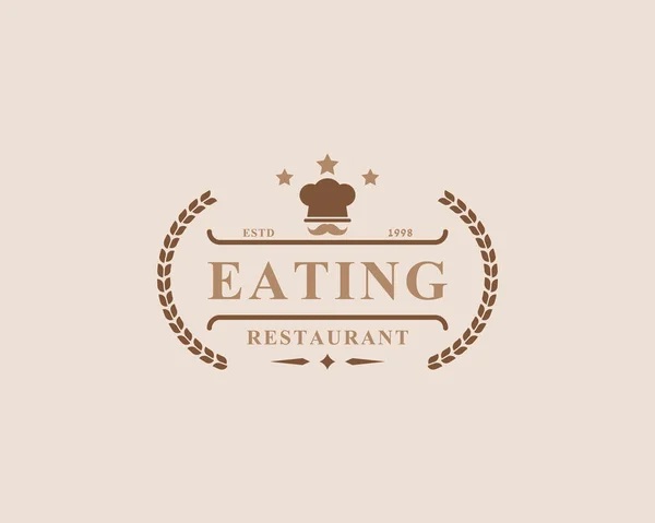 ヴィンテージレトロバッジレストランとカフェのアイコン ファーストフードのロゴデザインシルエット — ストックベクタ