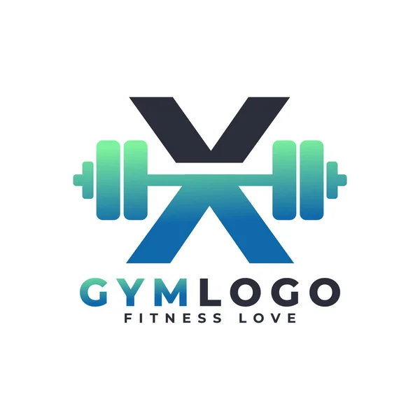 Letter Logo Barbell Fitness Gym Logo Lifting Vector Logo Design — Stock Vector