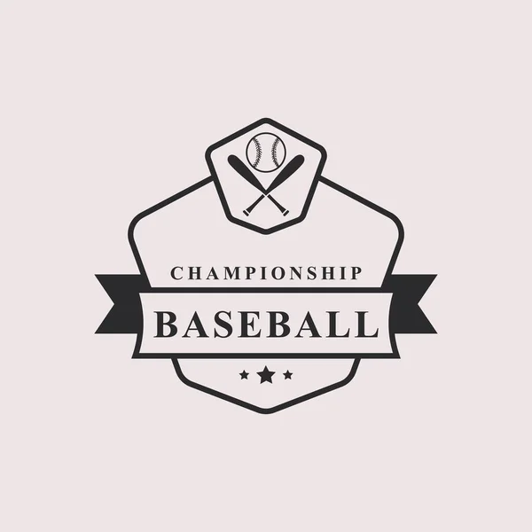 Antika Retro Rozet Beyzbol Logoları Amblemler Tasarım Elementleri — Stok Vektör