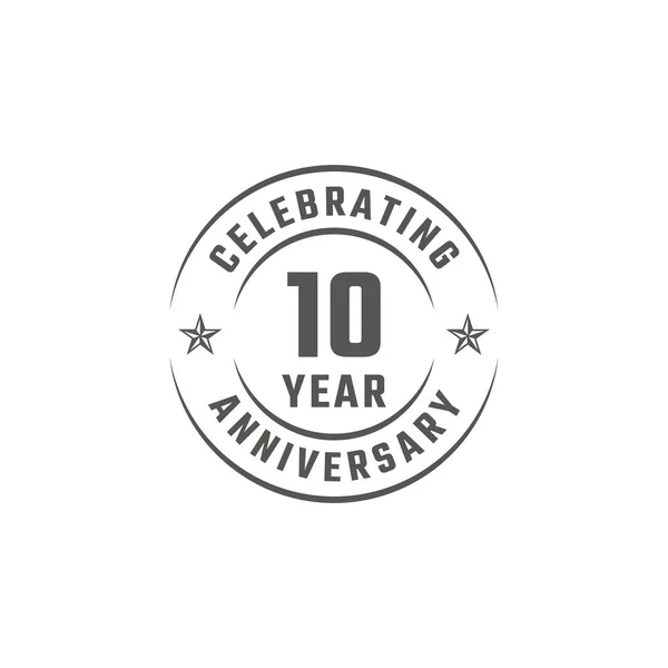 Emblema Comemoração Aniversário Anos Com Cor Cinza Para Evento Celebração —  Vetores de Stock