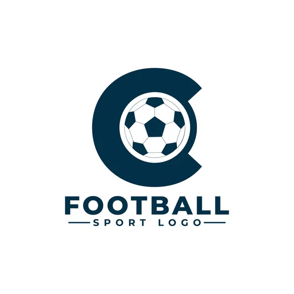 Letra Con Diseño Logotipo Pelota Fútbol Elementos Plantilla Diseño Vectorial — Vector de stock