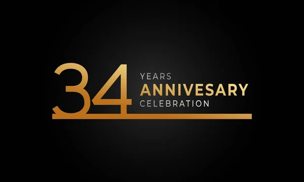 Χρόνια Επέτειος Εορτασμός Logotype Χρυσή Και Ασημί Γραμμή Χρώμα Για — Διανυσματικό Αρχείο