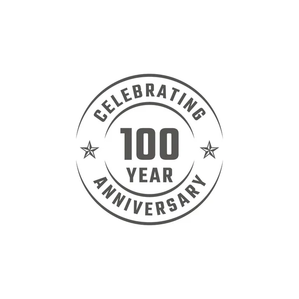 100 Χρόνια Επέτειος Εορτασμός Emblem Badge Γκρι Χρώμα Για Εκδήλωση — Διανυσματικό Αρχείο
