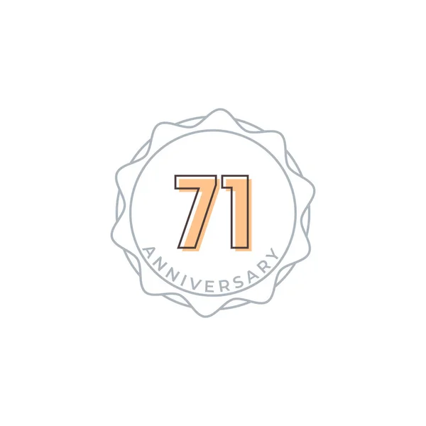 七十一周年庆祝矢量徽章 一周年快乐庆祝模板设计图解 — 图库矢量图片