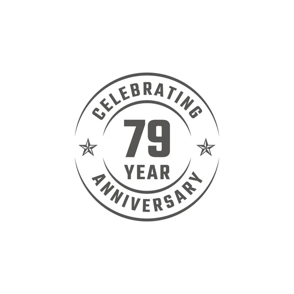 79周年庆祝会标志着白种人庆祝活动 贺卡和白种人背景的邀请函的白种人徽章 — 图库矢量图片
