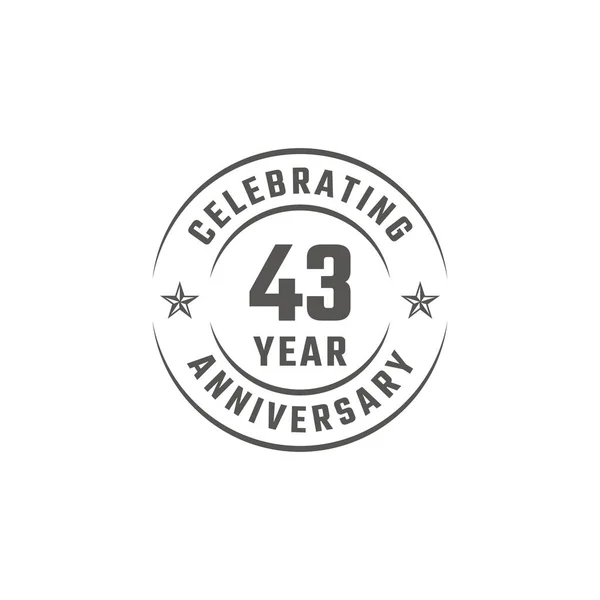 Distintivo Emblema Della Celebrazione Dell Anniversario Anni Con Colore Grigio — Vettoriale Stock