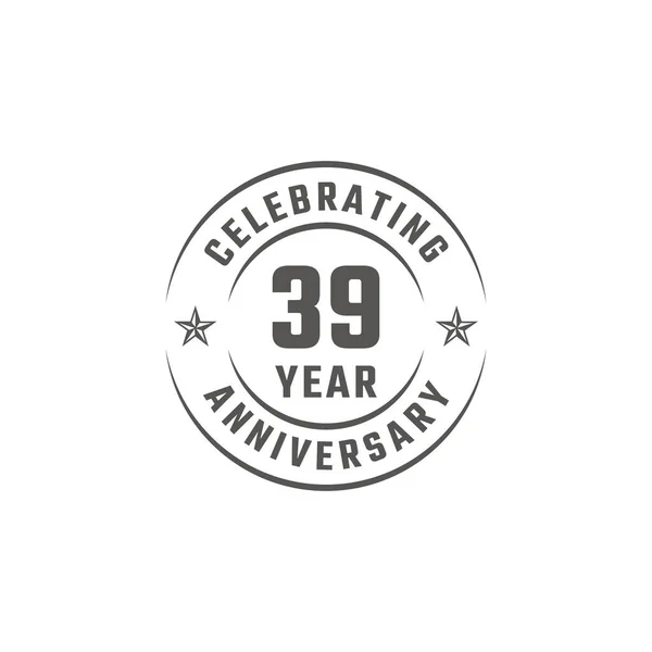 Aniversario Insignia Emblema Celebración Con Color Gris Para Evento Celebración — Archivo Imágenes Vectoriales
