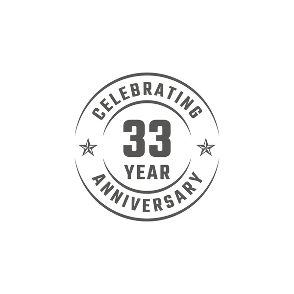Rok Výročí Oslavy Emblém Odznak Šedou Barvou Pro Oslavu Akce — Stockový vektor