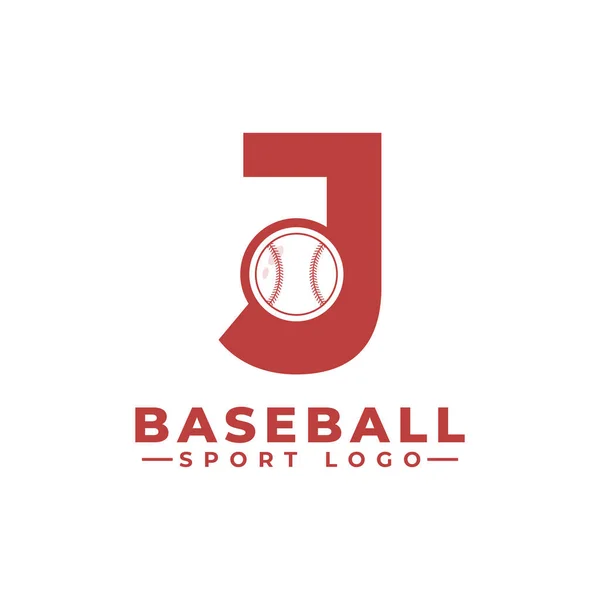 Lettre Avec Logo Baseball Éléments Modèle Conception Vectorielle Pour Équipe — Image vectorielle