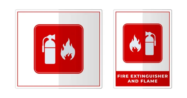 Brandschutz Rot Sign Label Symbol Icon Vector Illustration — Stockvektor
